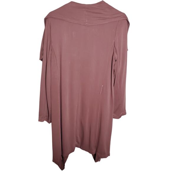 Francesca's Mauvy Plum Knit Belted Cardigan Duster Sz Small NWT Bohemian - Picture 7 of 11